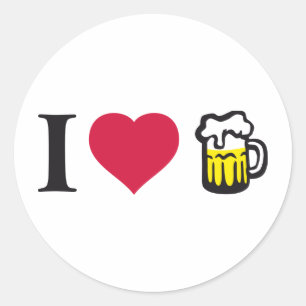 Sticker Rond J'adore la bière 2c