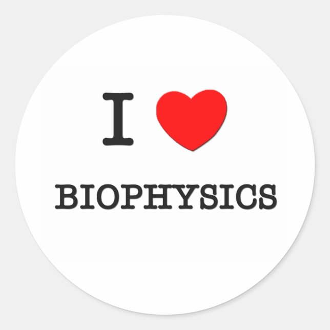 Sticker Rond J'adore la BIOPHYSIQUE (Devant)