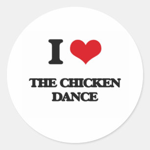 Sticker Rond J'adore la danse du poulet