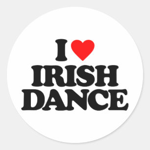 STICKER ROND J'ADORE LA DANSE IRLANDAISE