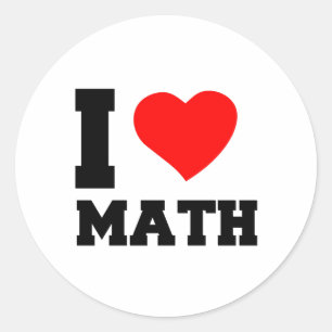 STICKER ROND J'ADORE LA MATHÉTIQUE