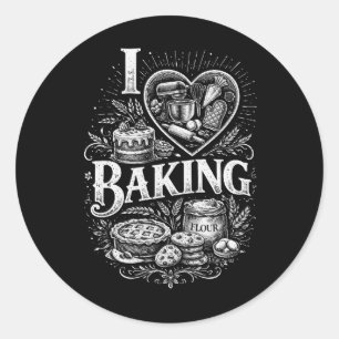 Sticker Rond J'adore la pâtisserie