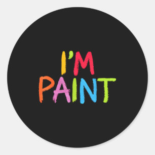 Sticker Rond J'adore la peinture au doigt - J'aime la peinture