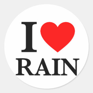 Sticker Rond J'adore la pluie
