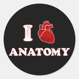 Sticker Rond j'adore l'anatomie