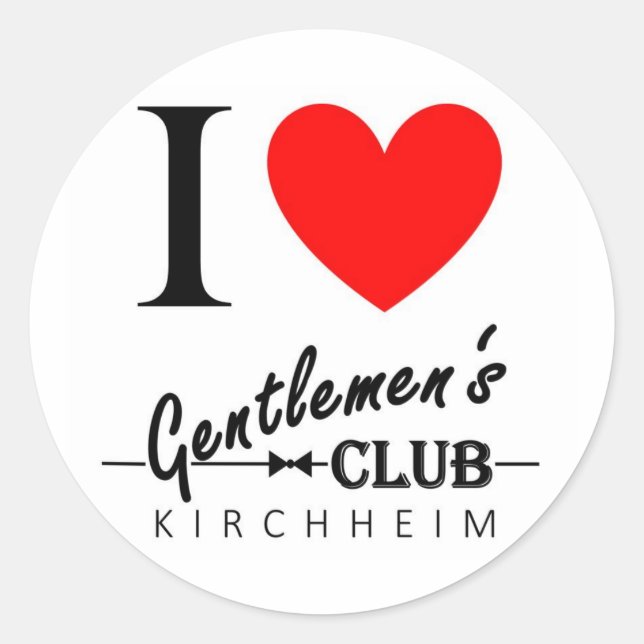 Sticker Rond J'adore l'Autocollant Club de Gentlemen "Kirchheim (Devant)