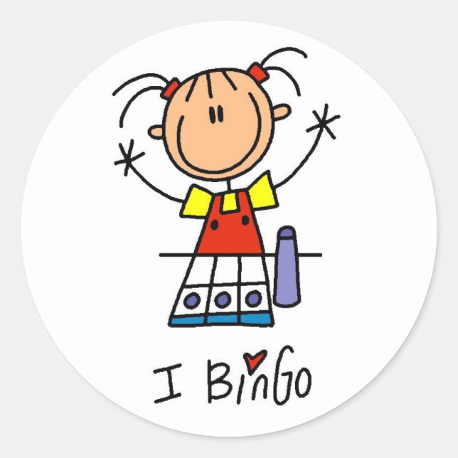 Sticker Rond J'adore le Bingo (Devant)