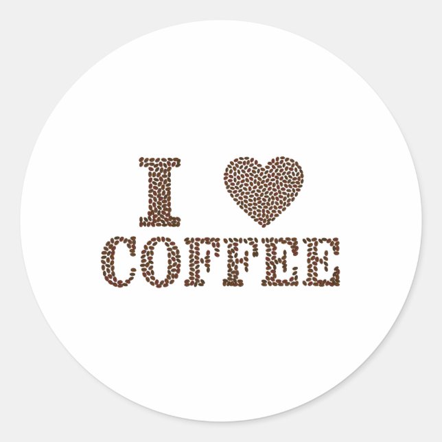 STICKER ROND J'ADORE LE CAFÉ (Devant)