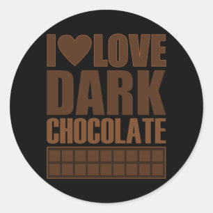 Sticker Rond J'adore le chocolat noir