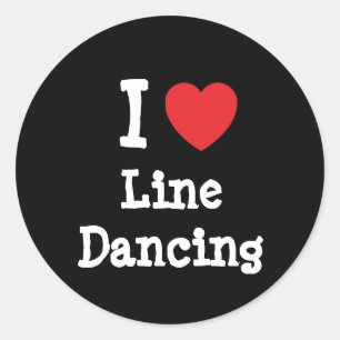 Sticker Rond J'adore le coeur de la danse de ligne personnalis
