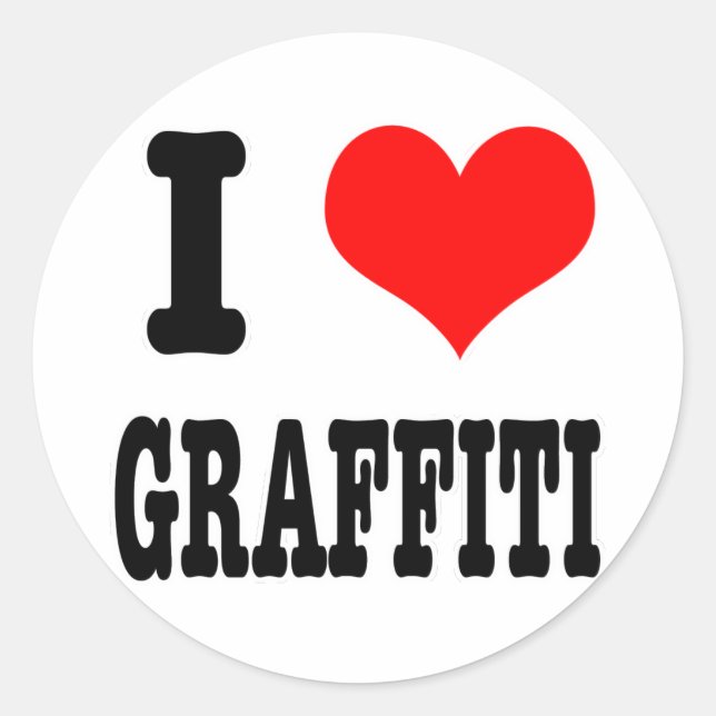 STICKER ROND J'ADORE LE GRAFFITI (Devant)