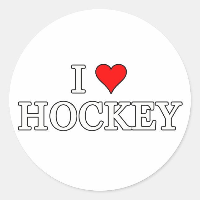 Sticker Rond J'adore le hockey (Devant)