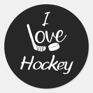 Sticker Rond J'adore le hockey