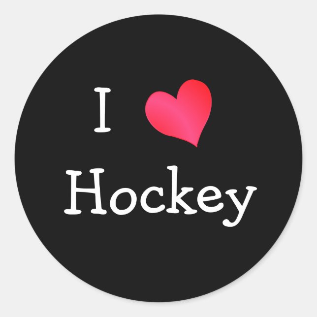 Sticker Rond J'adore le hockey (Devant)