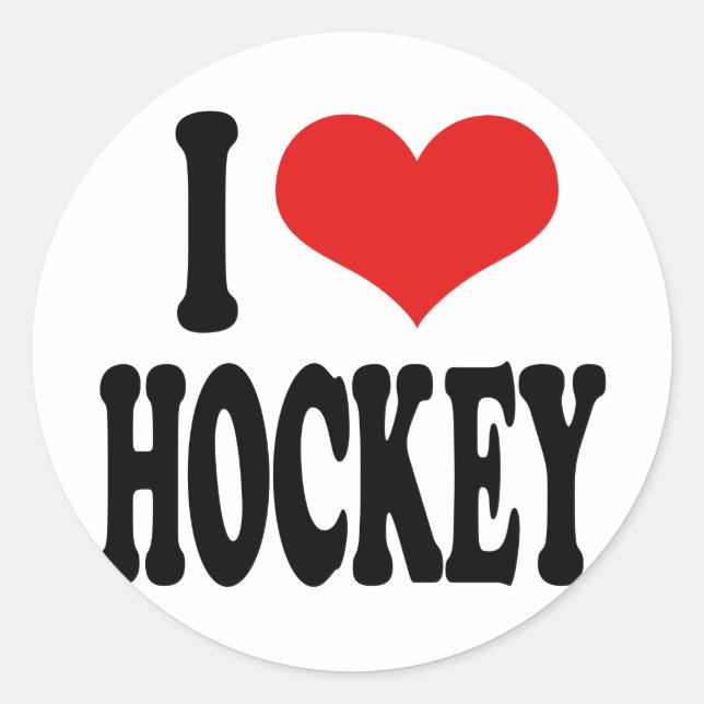 Sticker Rond J'adore le hockey (Devant)