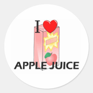 Sticker Rond J'adore le jus de pomme