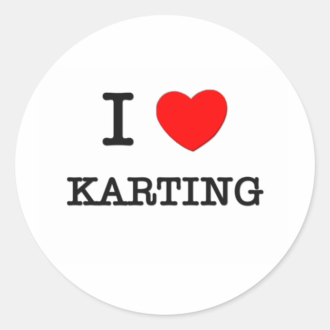 Sticker Rond J'adore le karting (Devant)