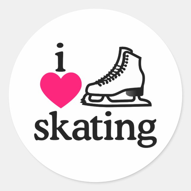 Sticker Rond J'adore le patinage (Devant)