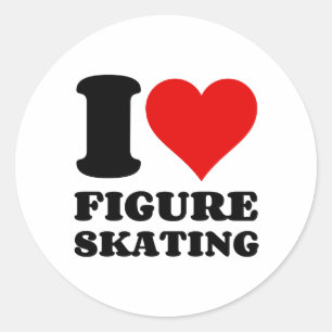 STICKER ROND J'ADORE LE PATINAGE À LA FIGURE