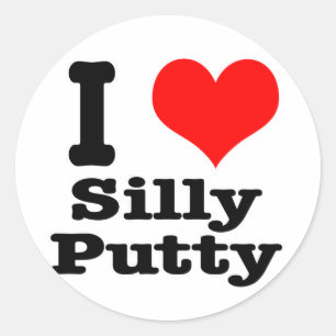 Sticker Rond J'ADORE le putty idiot