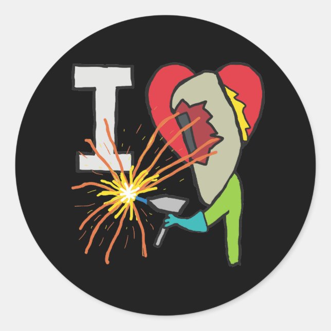 Sticker Rond J'adore le soudage (Devant)