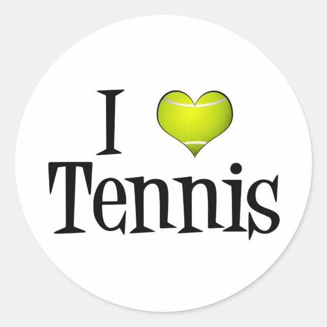 Sticker Rond J'adore le tennis (Devant)