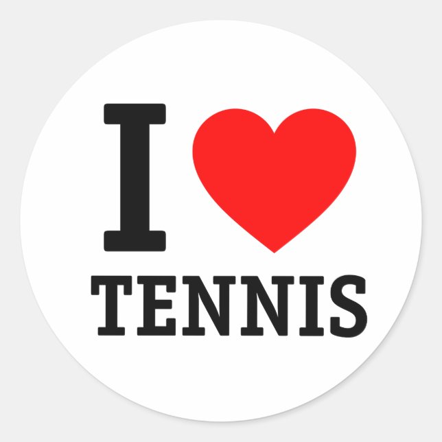 Sticker Rond J'adore le tennis (Devant)
