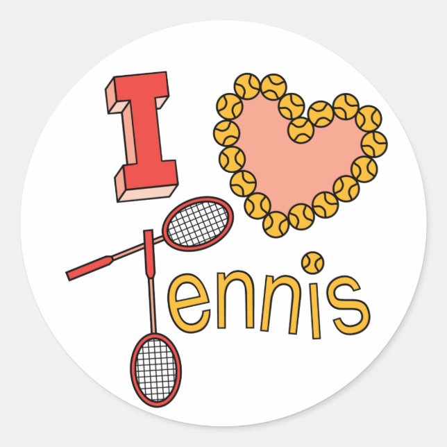 Sticker Rond J'adore le tennis (Devant)