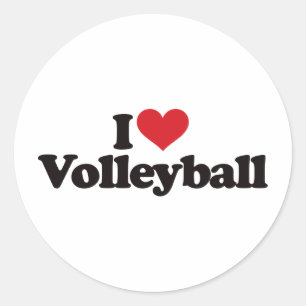 Sticker Rond J'adore le volley-ball