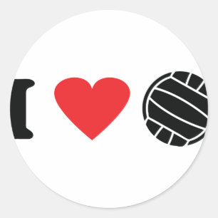 Sticker Rond J'adore le volley-ball