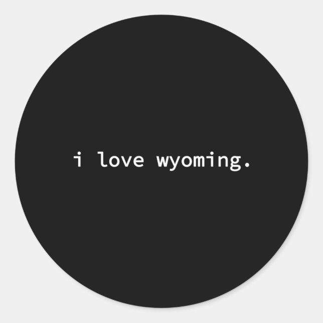 Sticker Rond J'adore le Wyoming (Devant)
