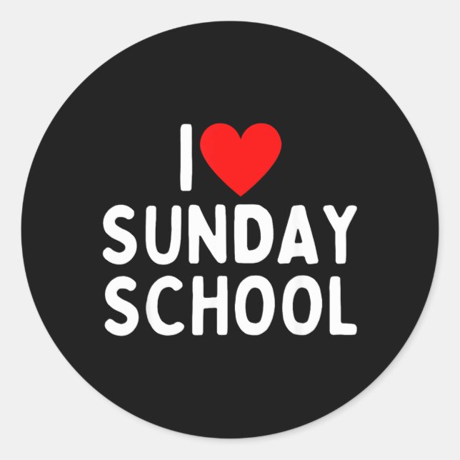 Sticker Rond J'adore l'école du dimanche (Devant)