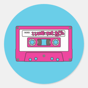 Sticker Rond J'adore les années 80