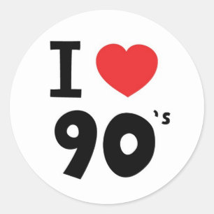 Sticker Rond J'adore les années 90