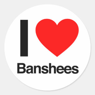 Sticker Rond j'adore les banshees