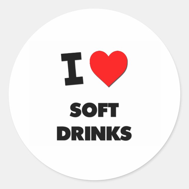 Sticker Rond J'adore les boissons gazeuses (Devant)