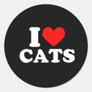 Sticker Rond J'adore les chats - J'adore les chats J'aime les c