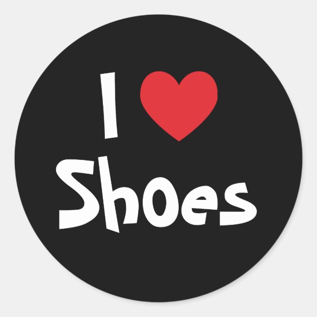 Sticker Rond J'adore les chaussures (Devant)