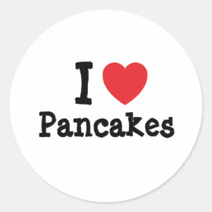 Sticker Rond J'adore les coeurs de Pancakes T-Shirt