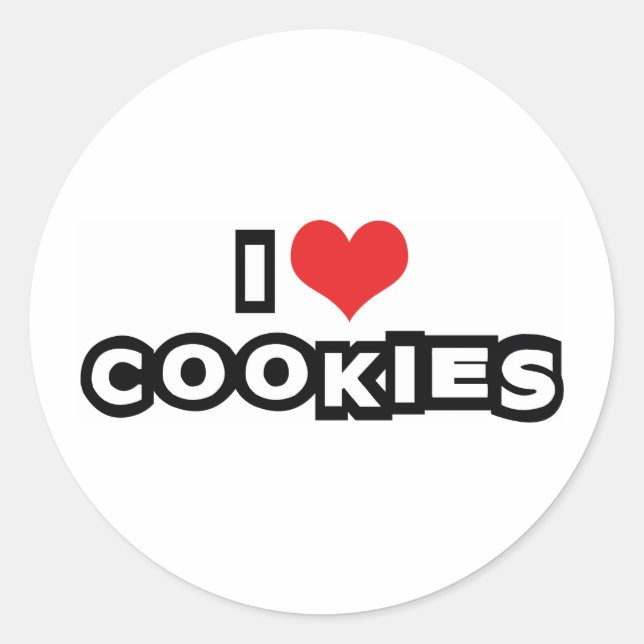 Sticker Rond J'adore les cookies (Devant)