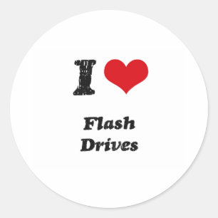 Sticker Rond J'adore les disques FLASH