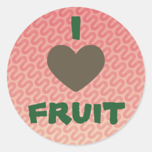 Sticker Rond J'adore les fruits