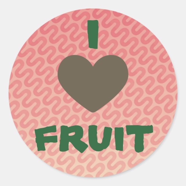 Sticker Rond J'adore les fruits (Devant)