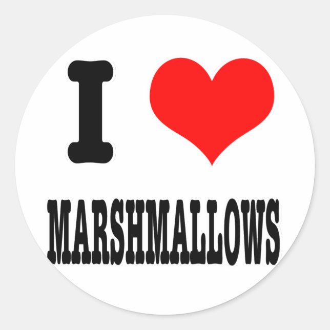 Sticker Rond J'ADORE les marshmallows (Devant)