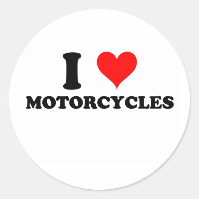 Sticker Rond J'adore les motos (Devant)