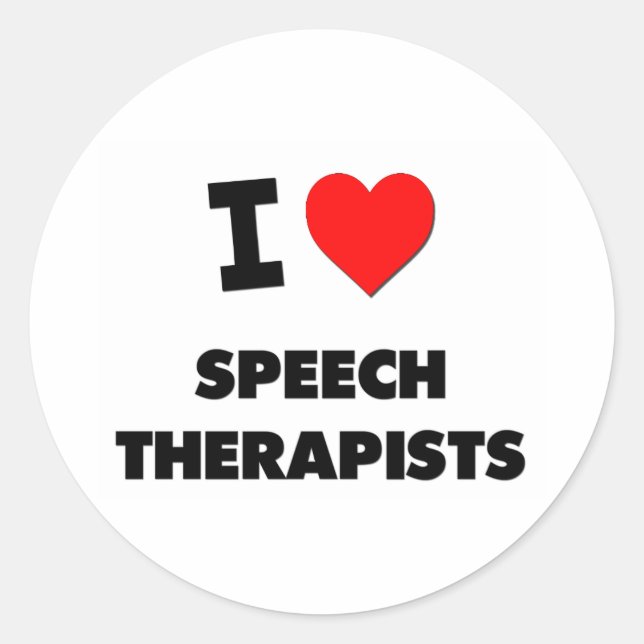 Sticker Rond J'adore les orthophonistes (Devant)