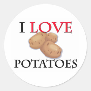 Sticker Rond J'adore les pommes de terre