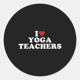 Sticker Rond J'adore les professeurs de yoga, j'aime les profes