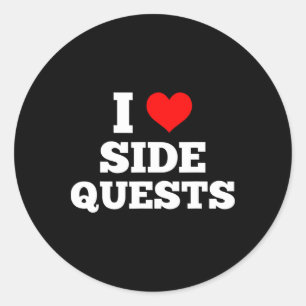 Sticker Rond J'adore les quêtes secondaires - Joueur de Sideque