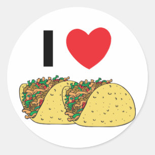 Sticker Rond J'adore les Tacos